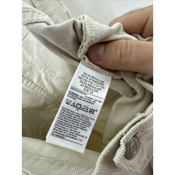 GAP 70s Flare High Rise Corduroy Pants Size 33X32 / 16 RS Off White Creame - Picture 5 of 6